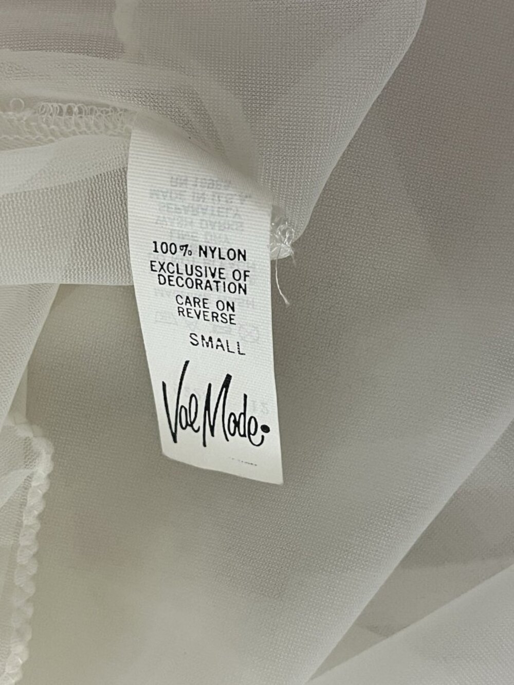 Vintage Val Mode Women's S Sheer Robe Nylon Lace Satin Trim Ivory - Picture 12 of 13
